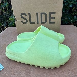 Yeezy Kids Neon Green Slippers